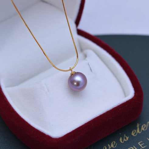 9-10mm Freshwater Pearl & Snake Chain Necklace - House Of Pearls